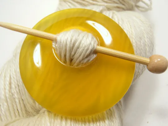 Natural Stone Agate Shawl Pin ~ Yellow Agate #8655