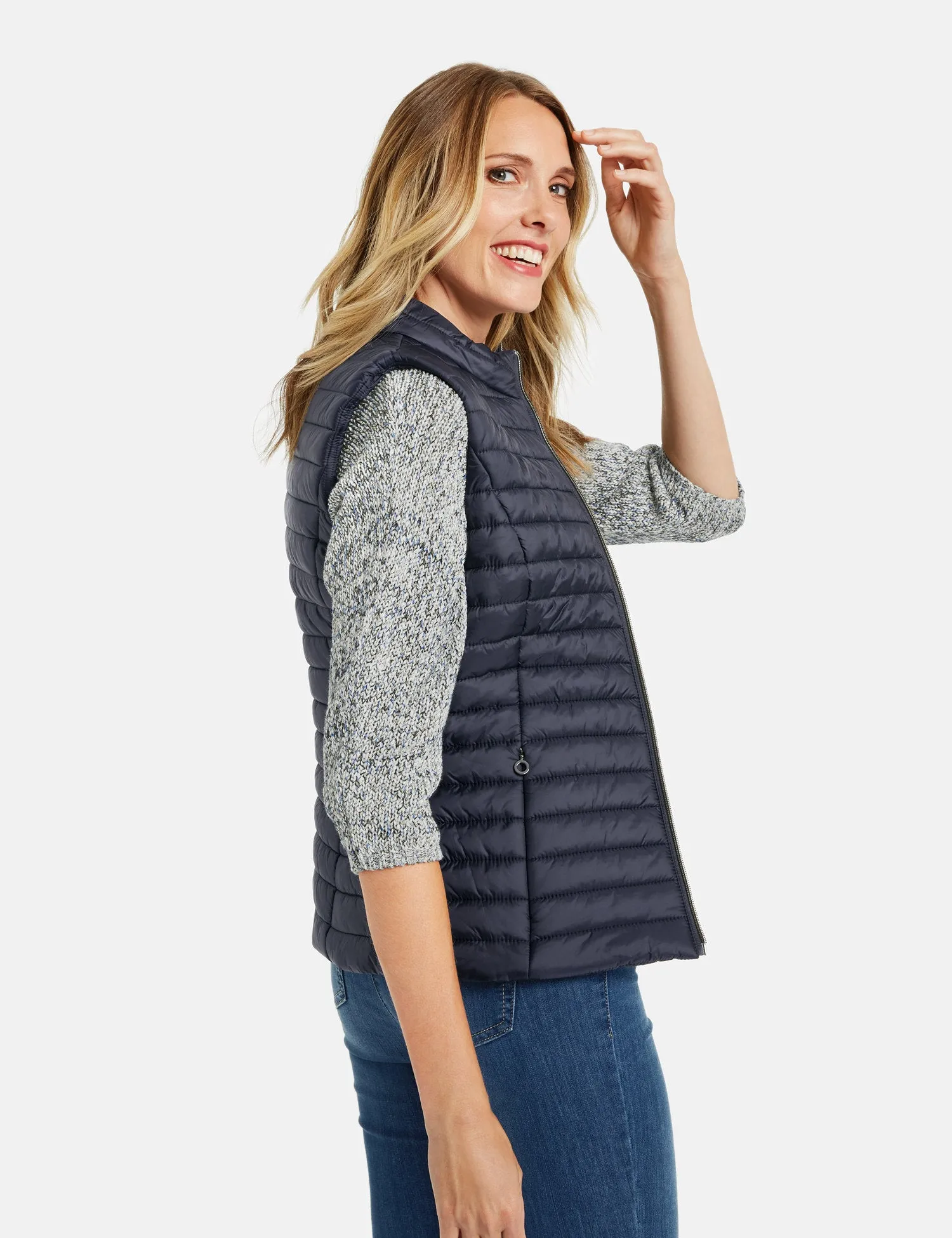 Navy Quilted Gilet-3