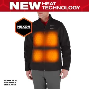 Open Box -  Men's Large M12 12-Volt Lithium-Ion Cordless Tough Shell Black Heated Jacket with (1) 3.0 Ah Battery and Charger