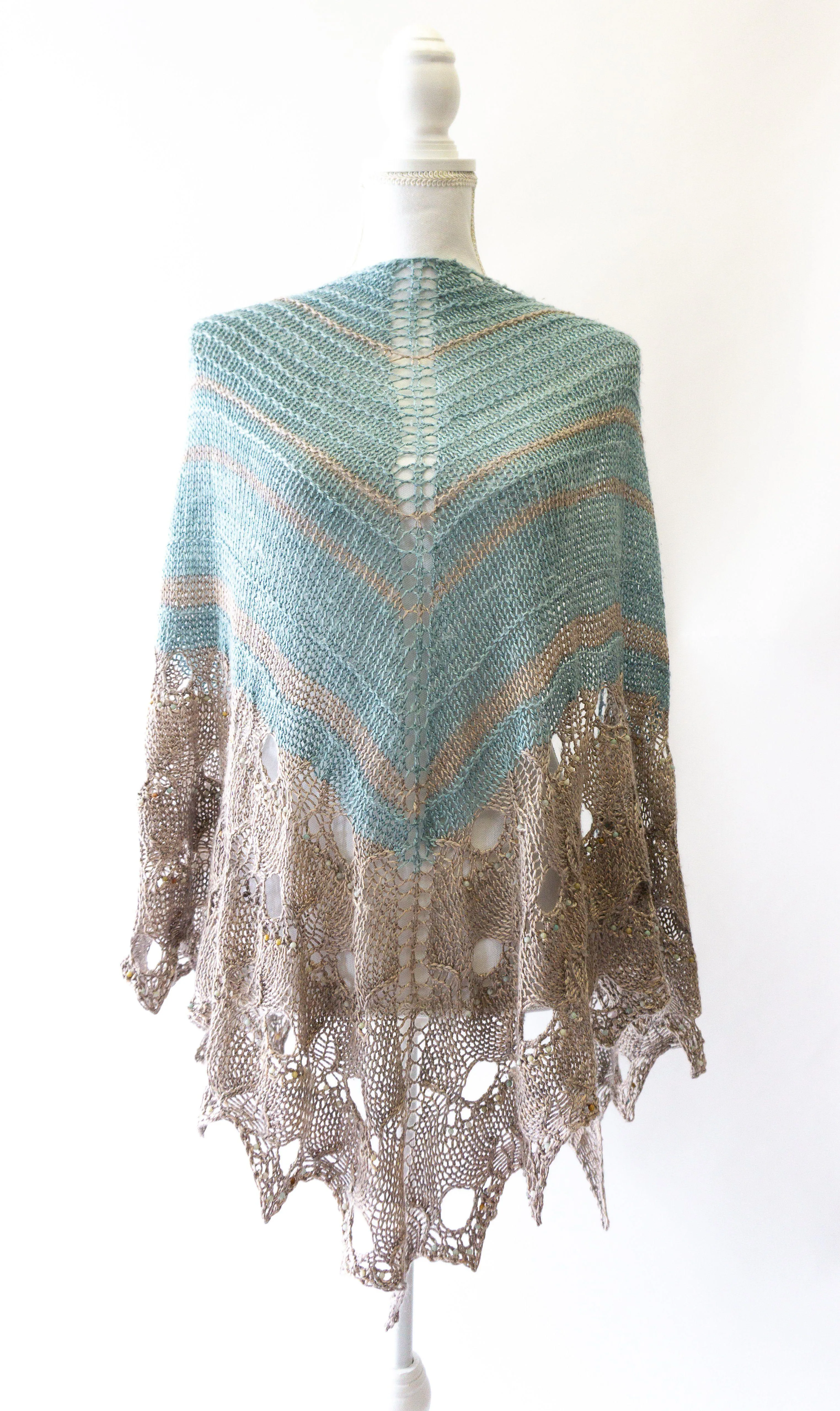 Paon d'Or Shawl | Seed Beads | Knitting Kit