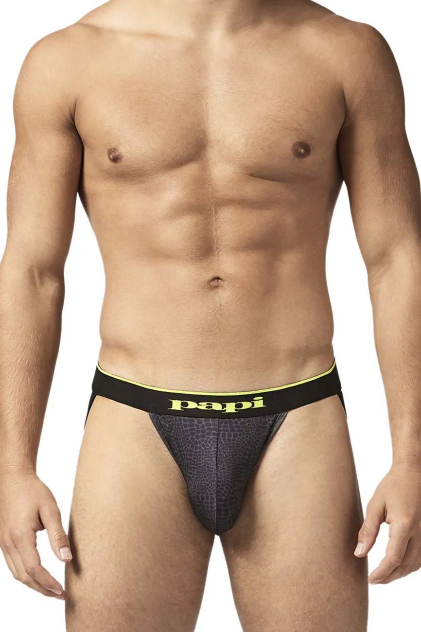 Papi UMPA049 2PK Microflex Jockstrap Color Charcoal-Leopard