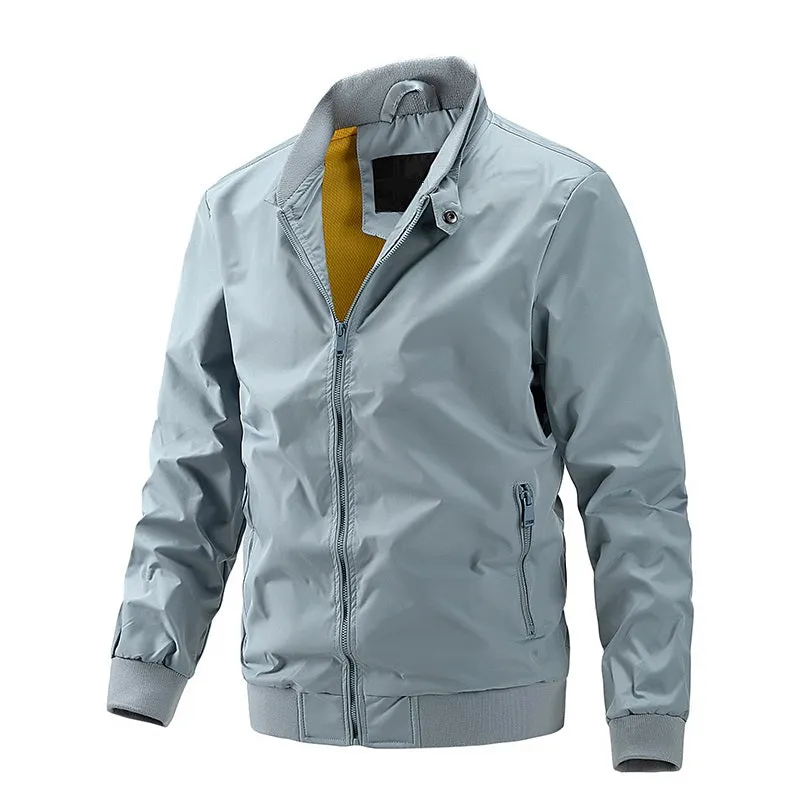 Pologize™ Casual Plain Color Autumn Windproof Jacket