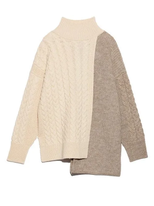 Pre Order:  Asymmetrical Hem Knit Wool Sweater