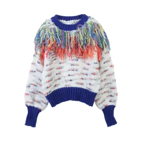 Pre Order:  Colorful Tassels Knit Sweater