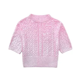 Pre Order:  Metallic Knitted Short Sweater