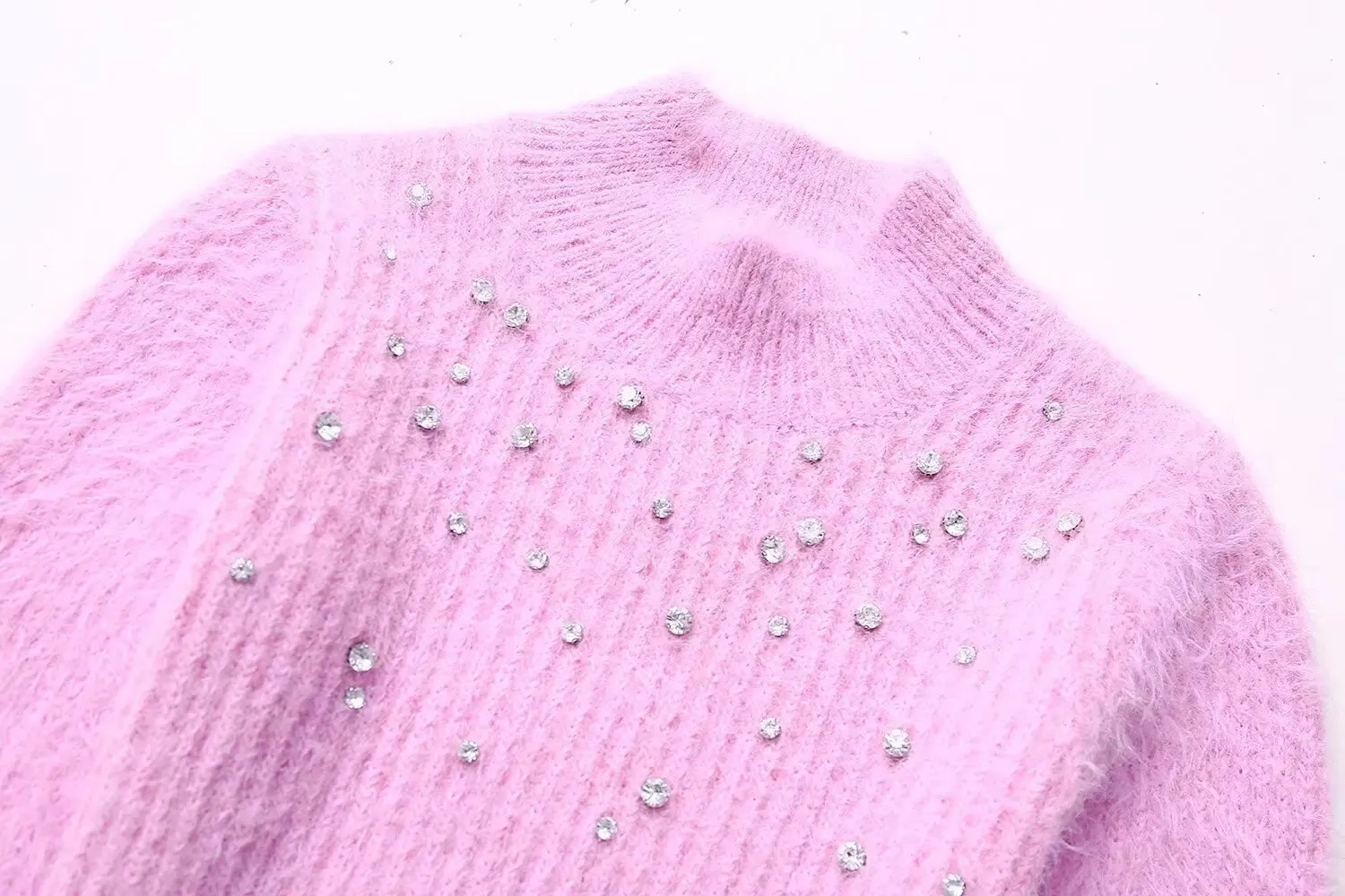 Pre Order:  Rhinestones Sparkle Cropped Knit Sweater