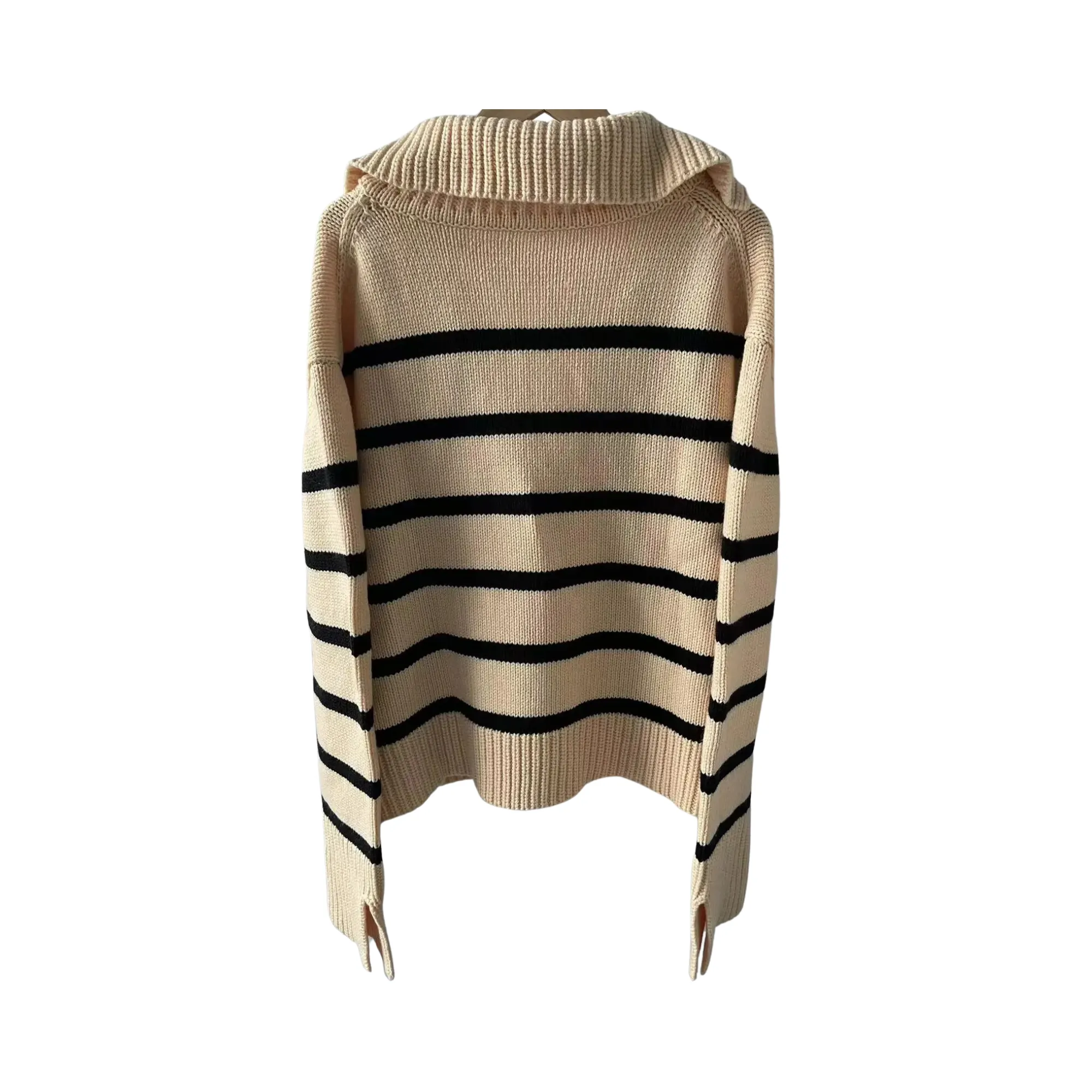 Pre Order:  Stripes Cuff Slit Sweater