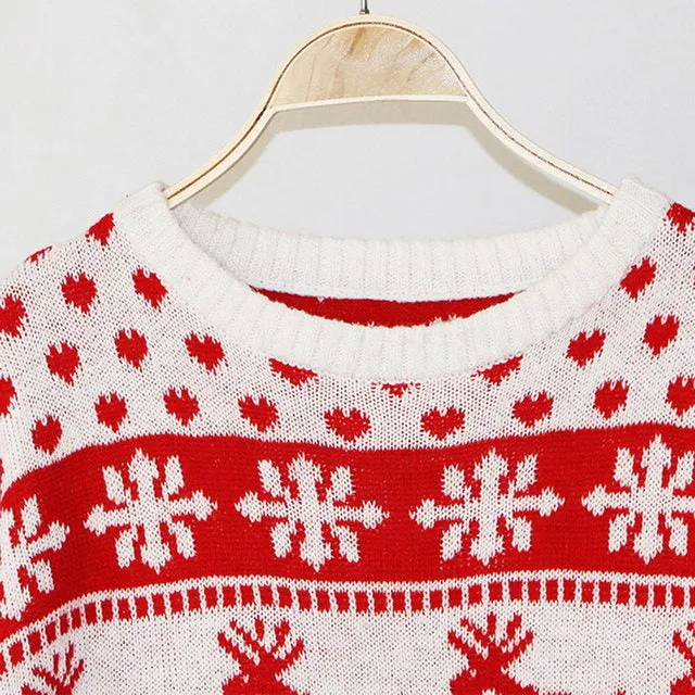 Pullover knitted reindeer Christmas Xmas fashion sweater