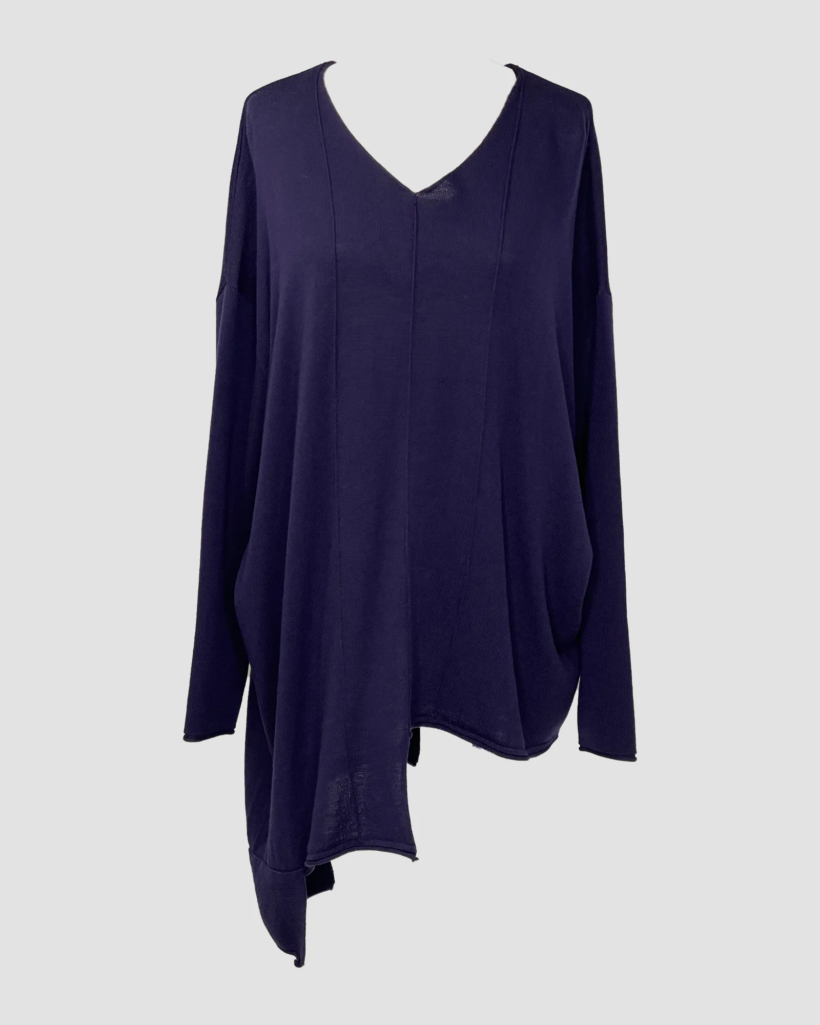 Pullover with Buttons in Deep Eggplant