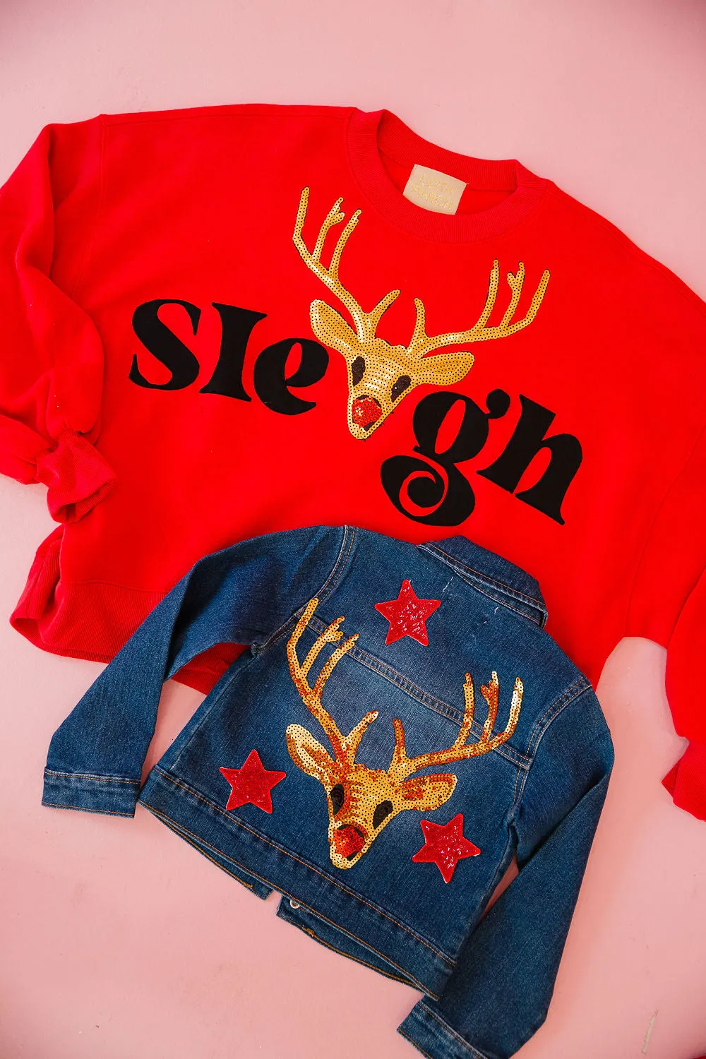 REINDEER SLEIGH RED PULLOVER