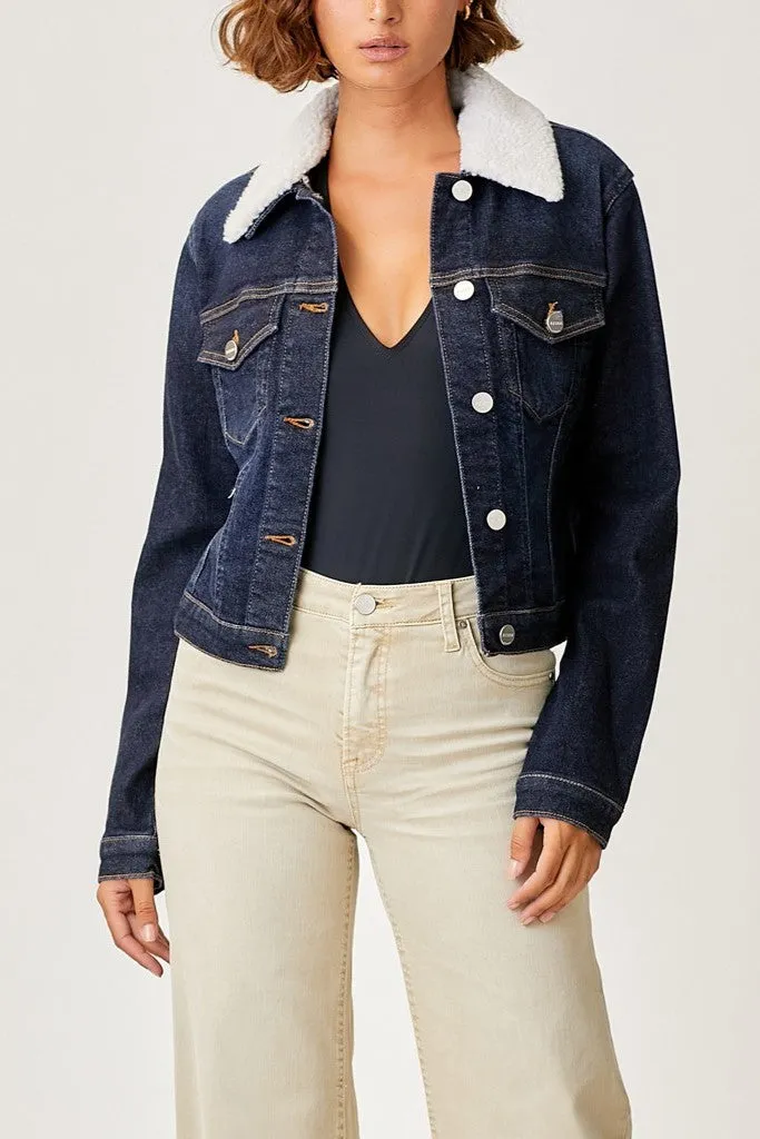 RN Sherpa Collar Denim Jacket