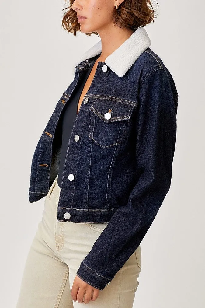 RN Sherpa Collar Denim Jacket