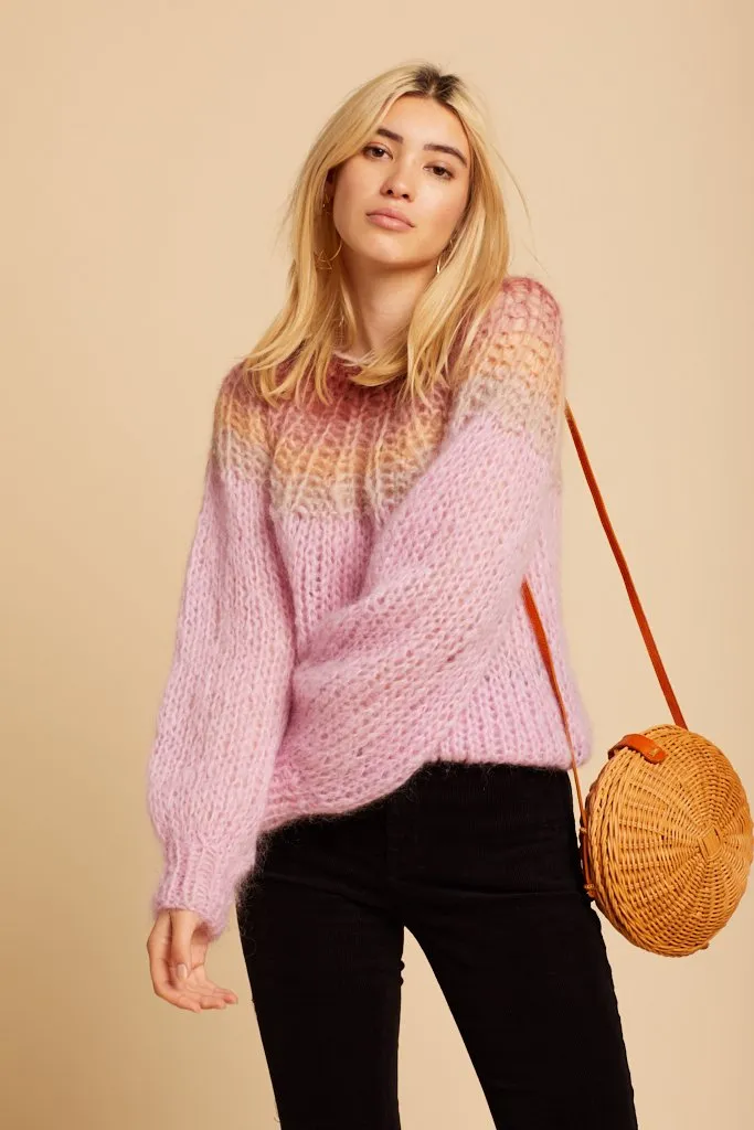 Rose Gradient Mohair Sweater