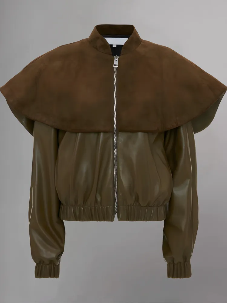 Safari Leather Jacket in Tan Brown