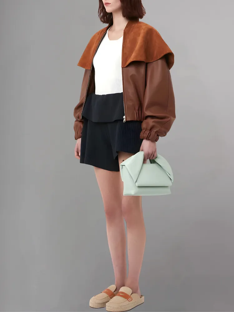 Safari Leather Jacket in Tan Brown