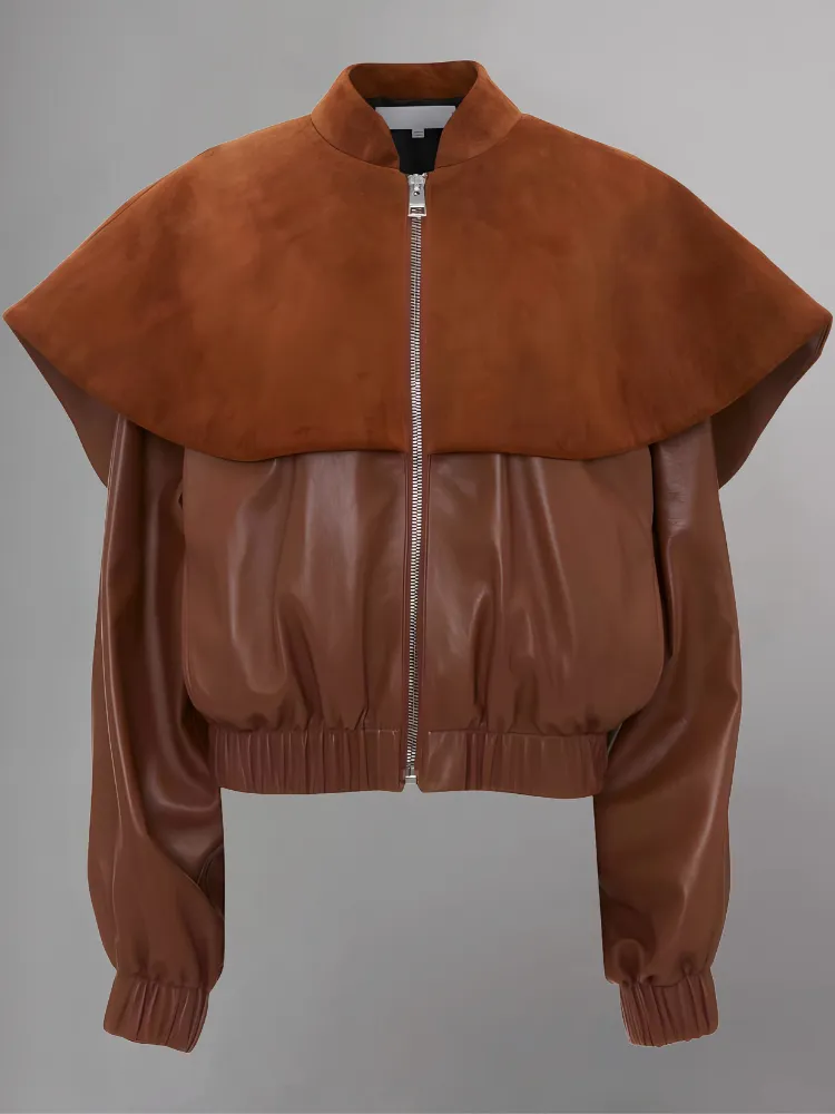 Safari Leather Jacket in Tan Brown