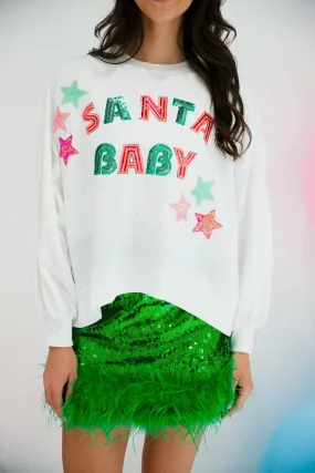 SANTA BABY WHITE PULLOVER