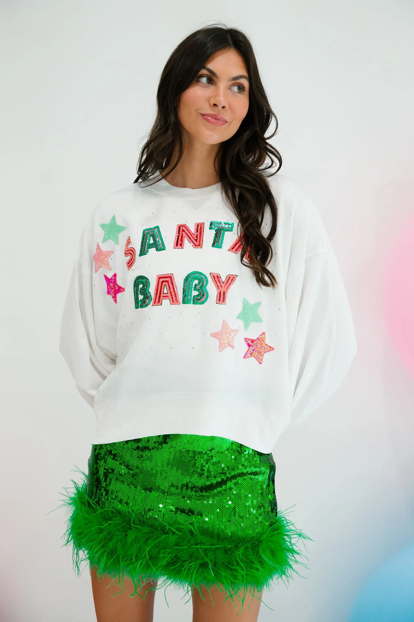 SANTA BABY WHITE PULLOVER