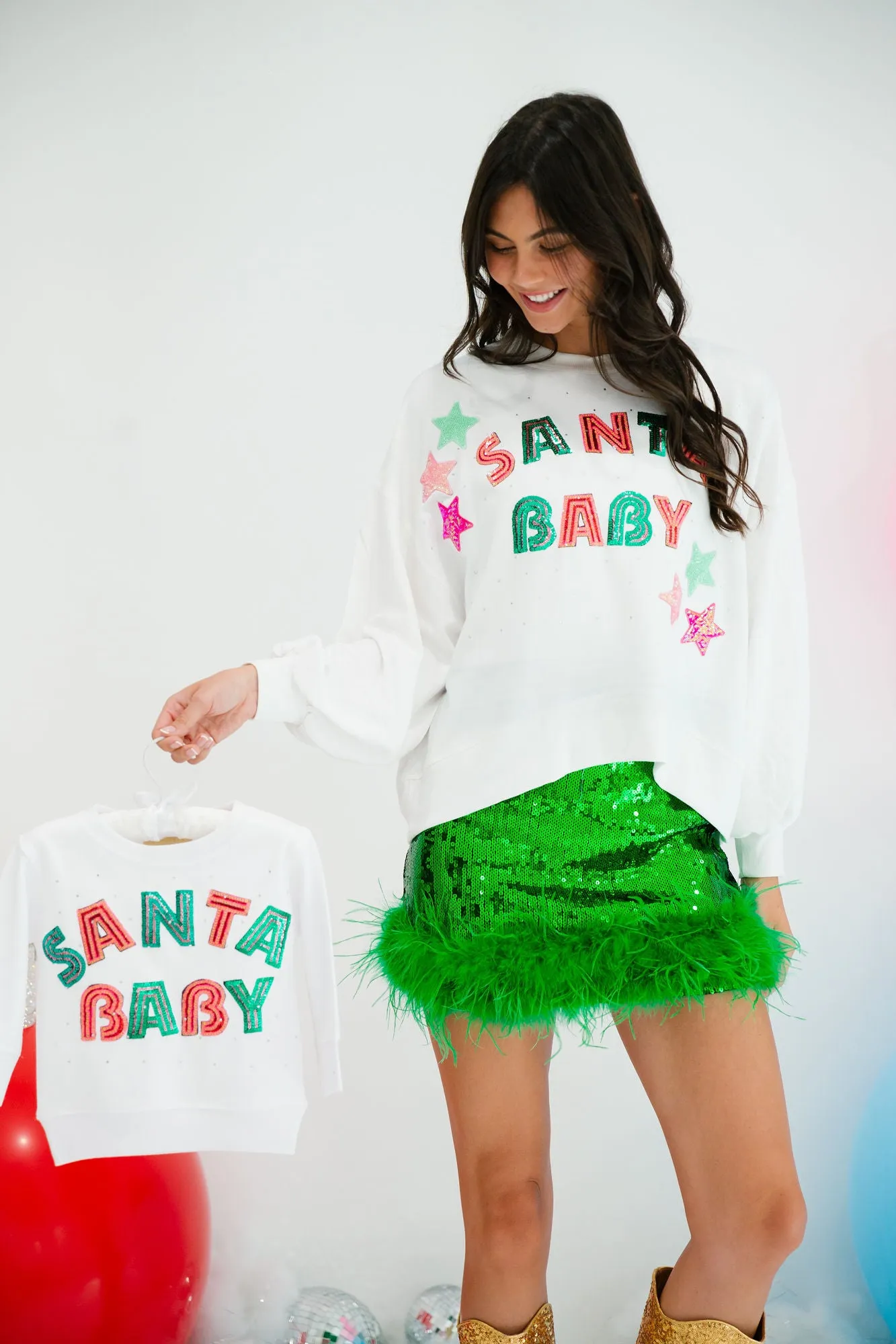 SANTA BABY WHITE PULLOVER