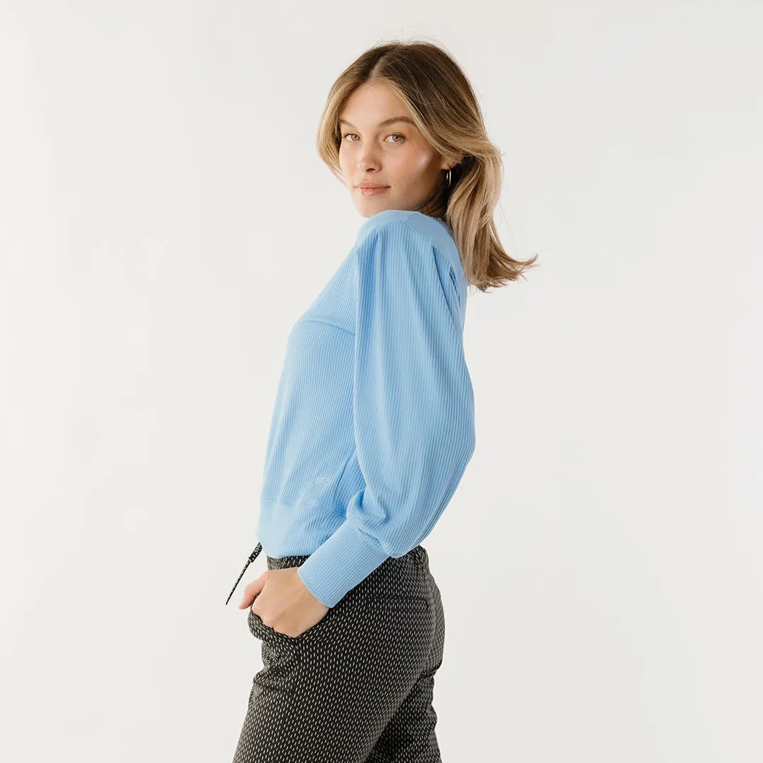 Serena Top, Bright Blue Rib