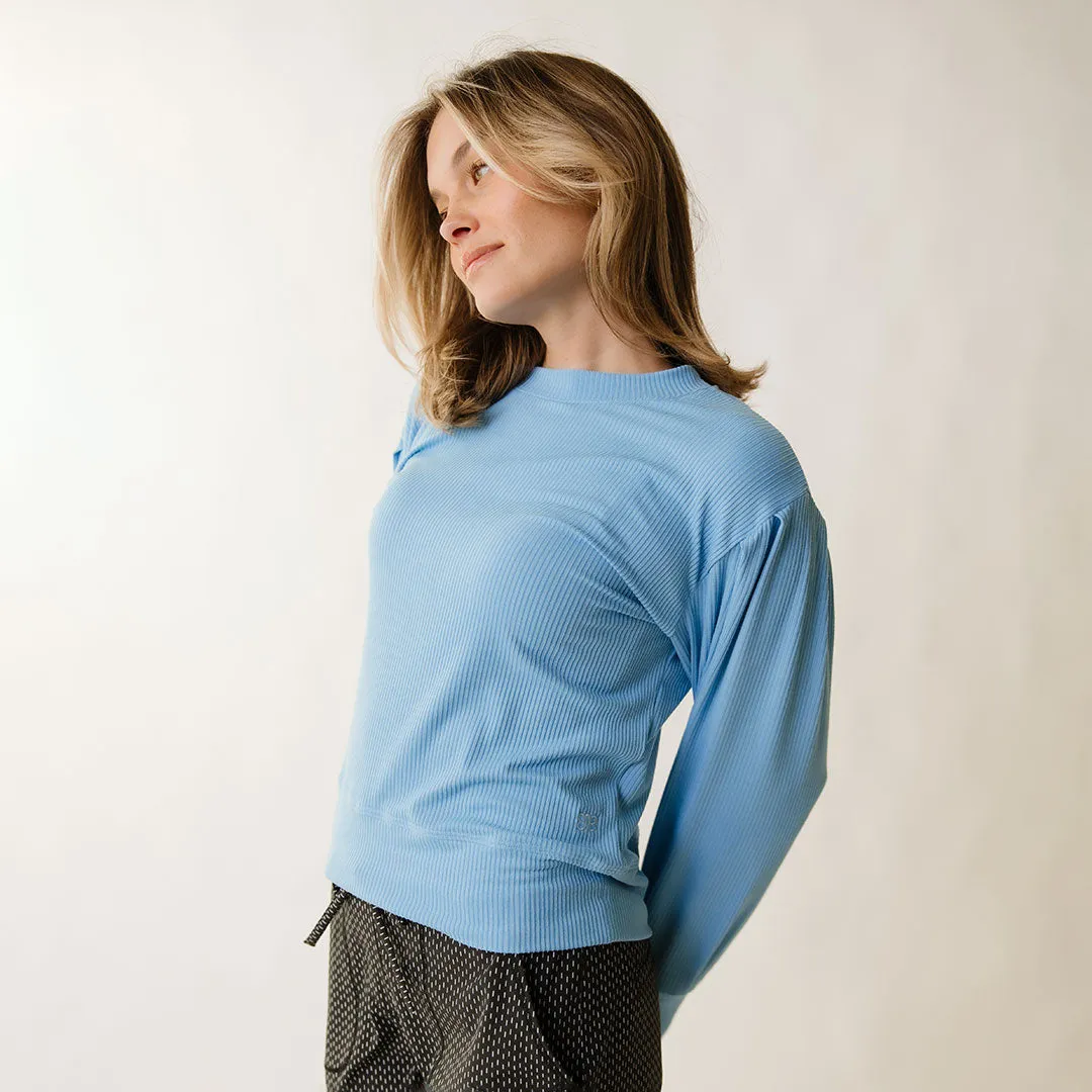 Serena Top, Bright Blue Rib