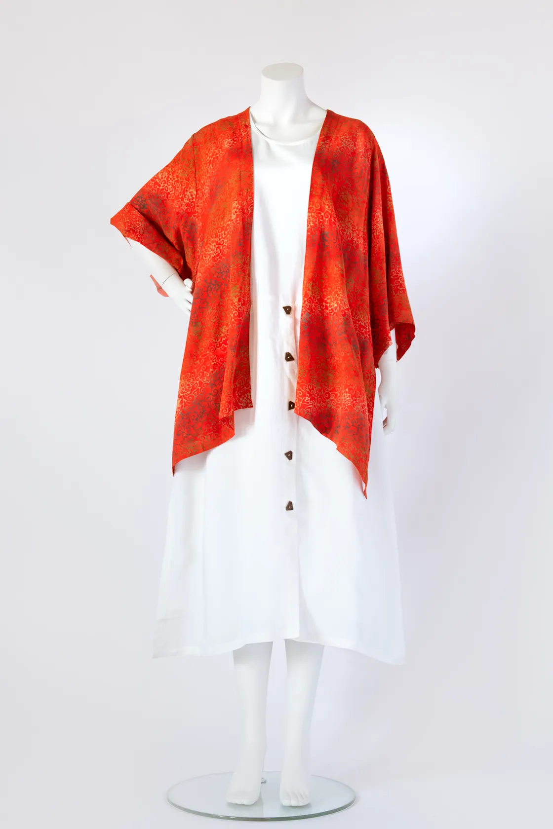 Short Kimono Jacket in Orange Hana