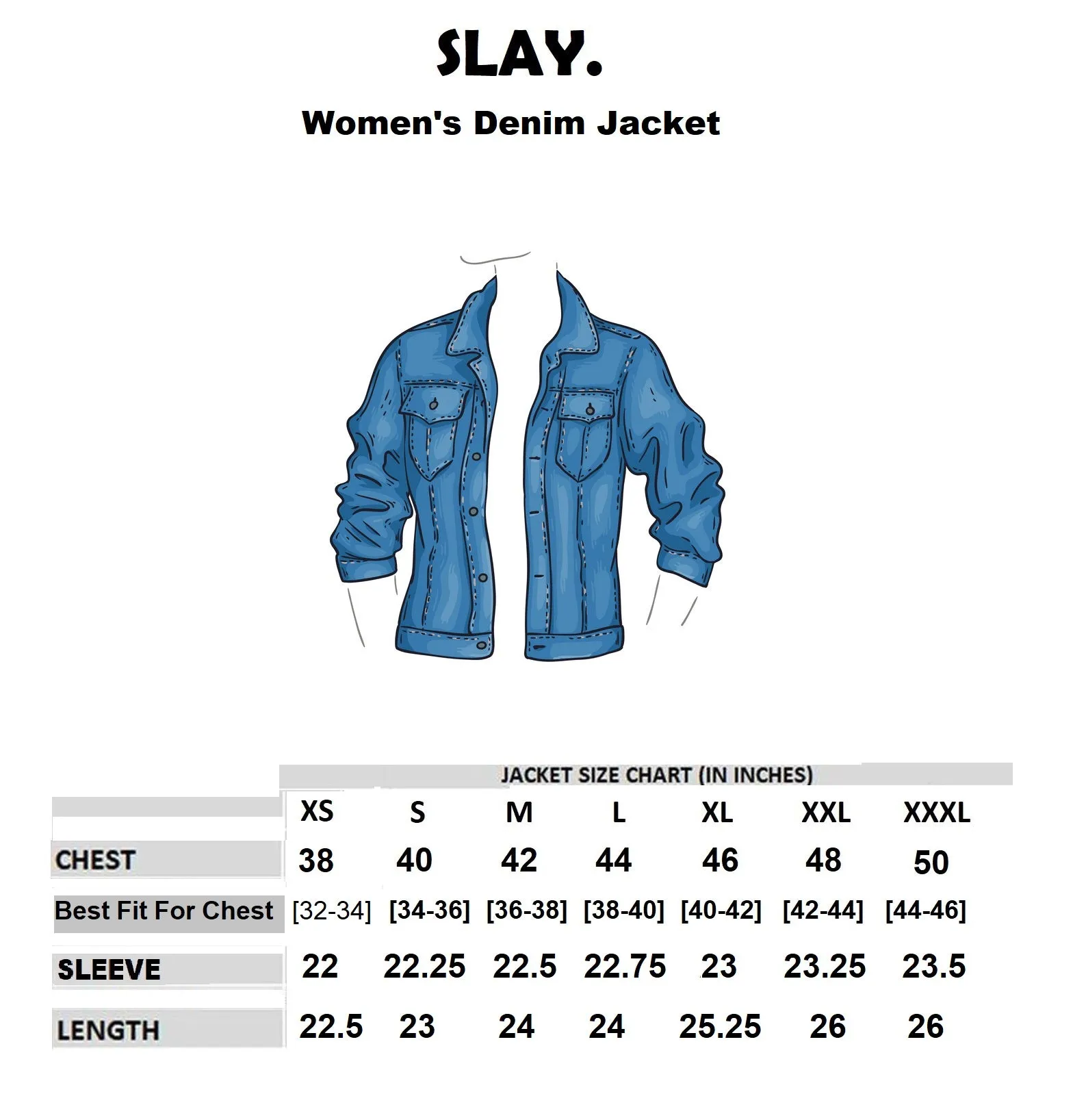 SLAY. Women's Embroidered Navy Blue Denim Jacket