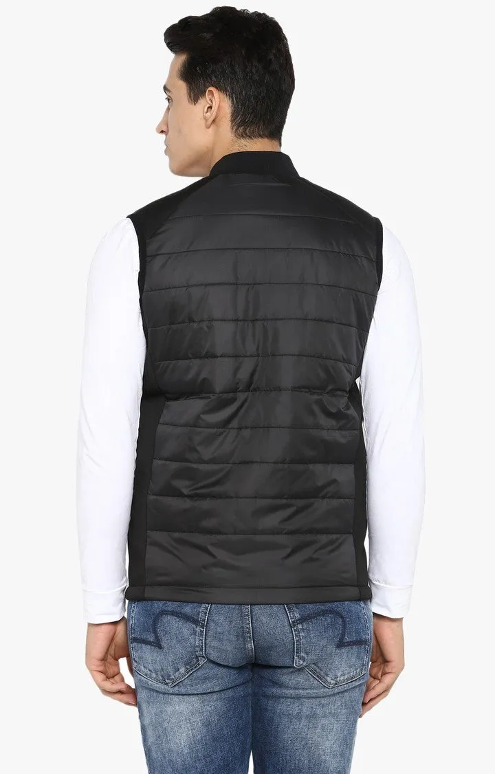 Spykar Men Jacket Black Solid Slim Fit Gilet