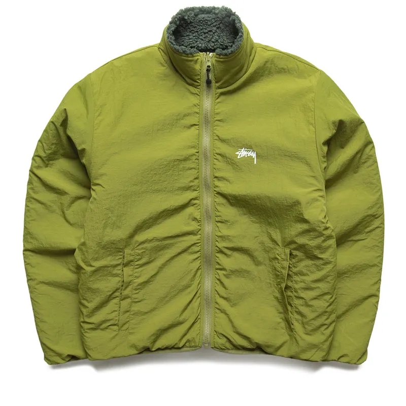 Stussy Sherpa Reversible Jacket - Dark Green