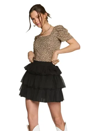 TEEK - SOLID MESH TIERED SKIRTS