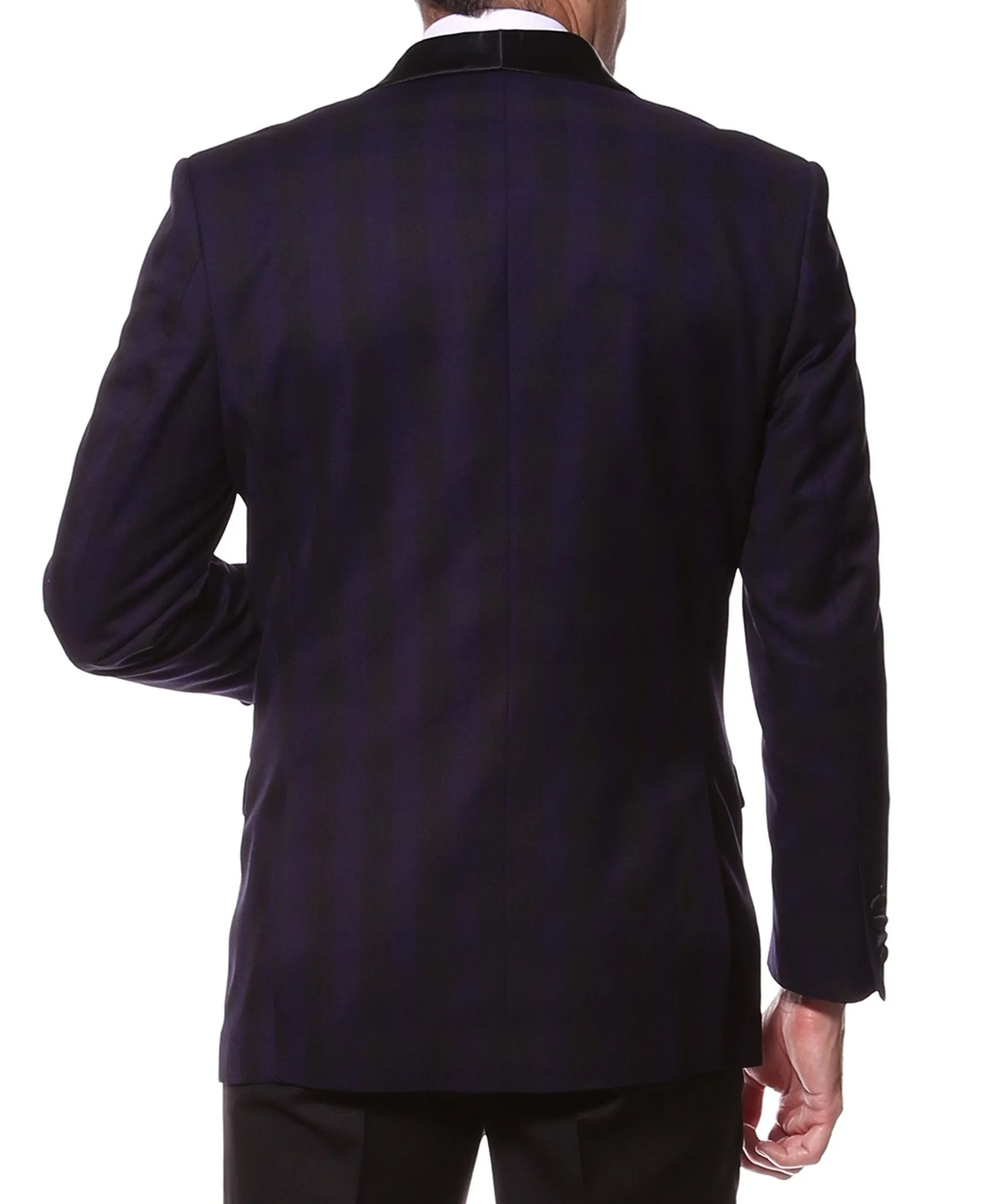 The Astor Purple Plaid Slim Shawl Tuxedo Blazer