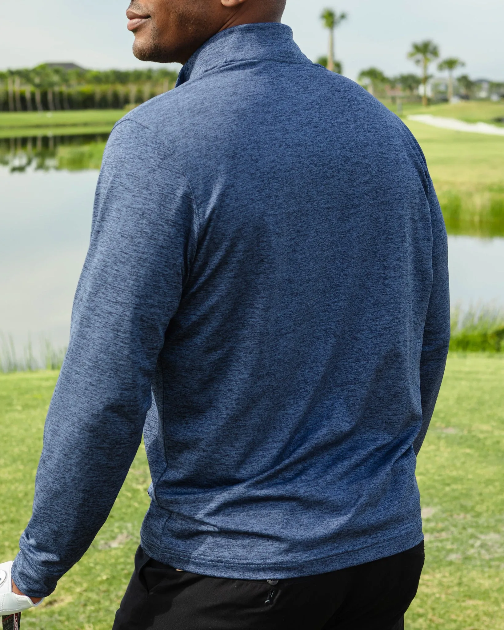 The Pacific Chill - Heathered Navy Quarter Zip Pullover