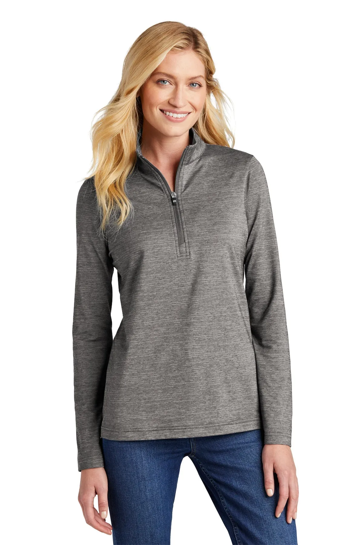 TravisMathew Ladies Crestview 1/4-Zip Grey Heather