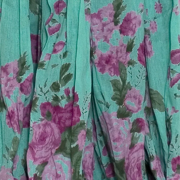 Turquoise Rose Printed Harem Pants