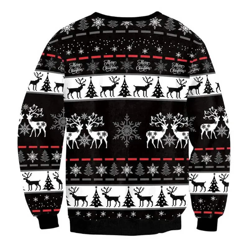 Ugly Christmas Sweaters Men Women Holiday Christmas Tree Reindeer Snowflakes Sweater Pullover Jumpers 3D Funny Xmas Sweatshirt