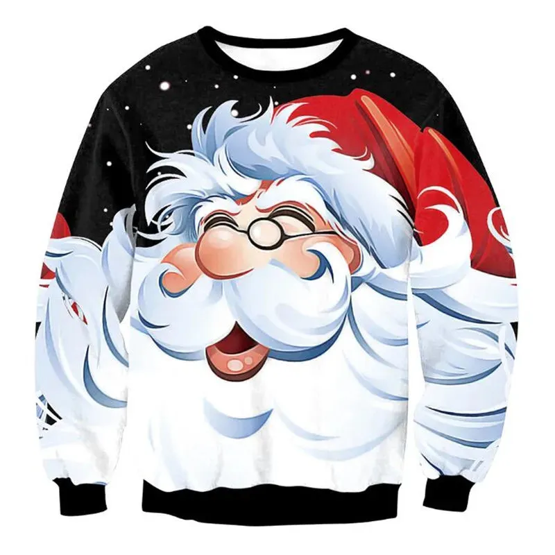 Ugly Christmas Sweaters Men Women Holiday Christmas Tree Reindeer Snowflakes Sweater Pullover Jumpers 3D Funny Xmas Sweatshirt