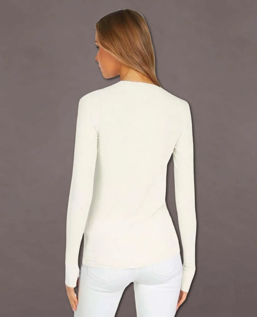 Vance Henley Long Sleeve Ivory