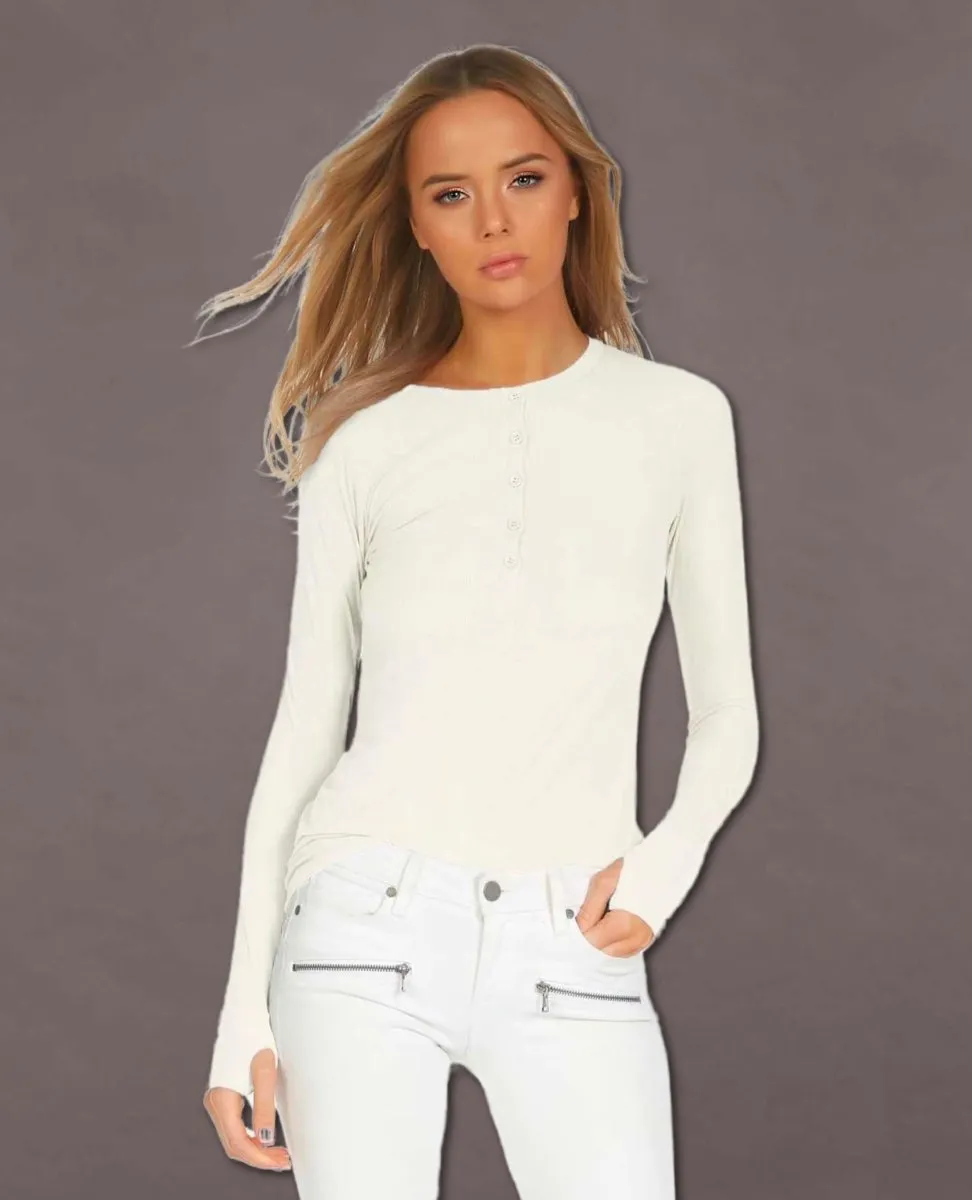 Vance Henley Long Sleeve Ivory