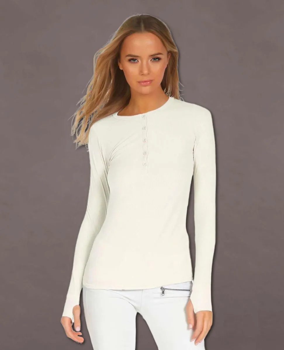 Vance Henley Long Sleeve Ivory