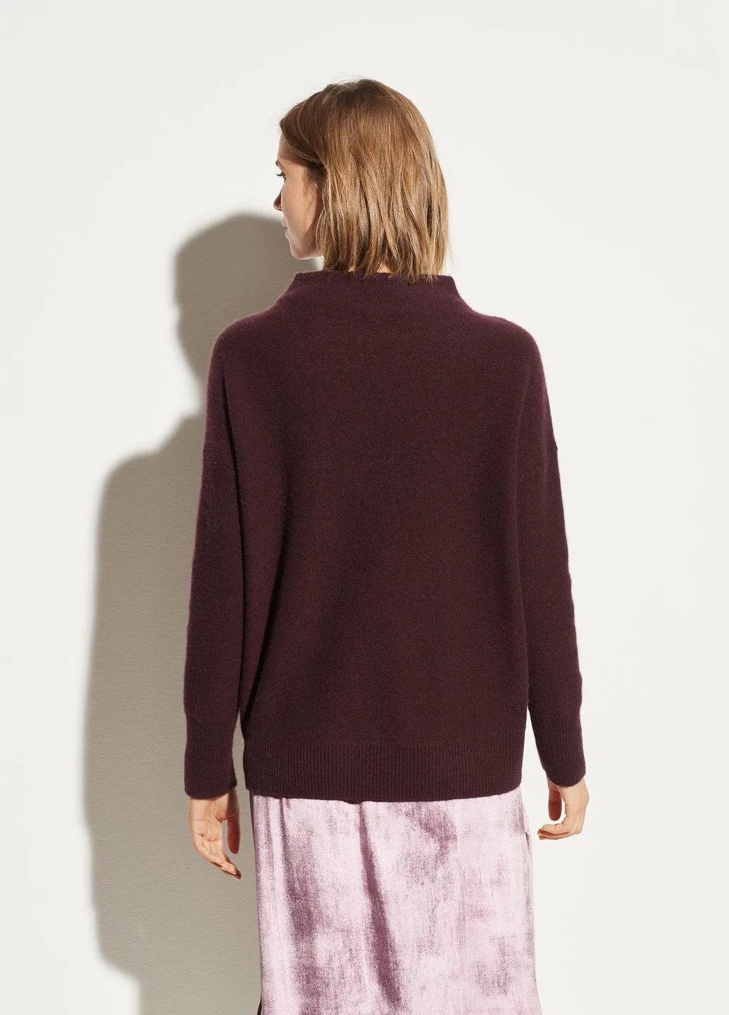 Vince - Funnel Neck Pullover in Dahlia Wine