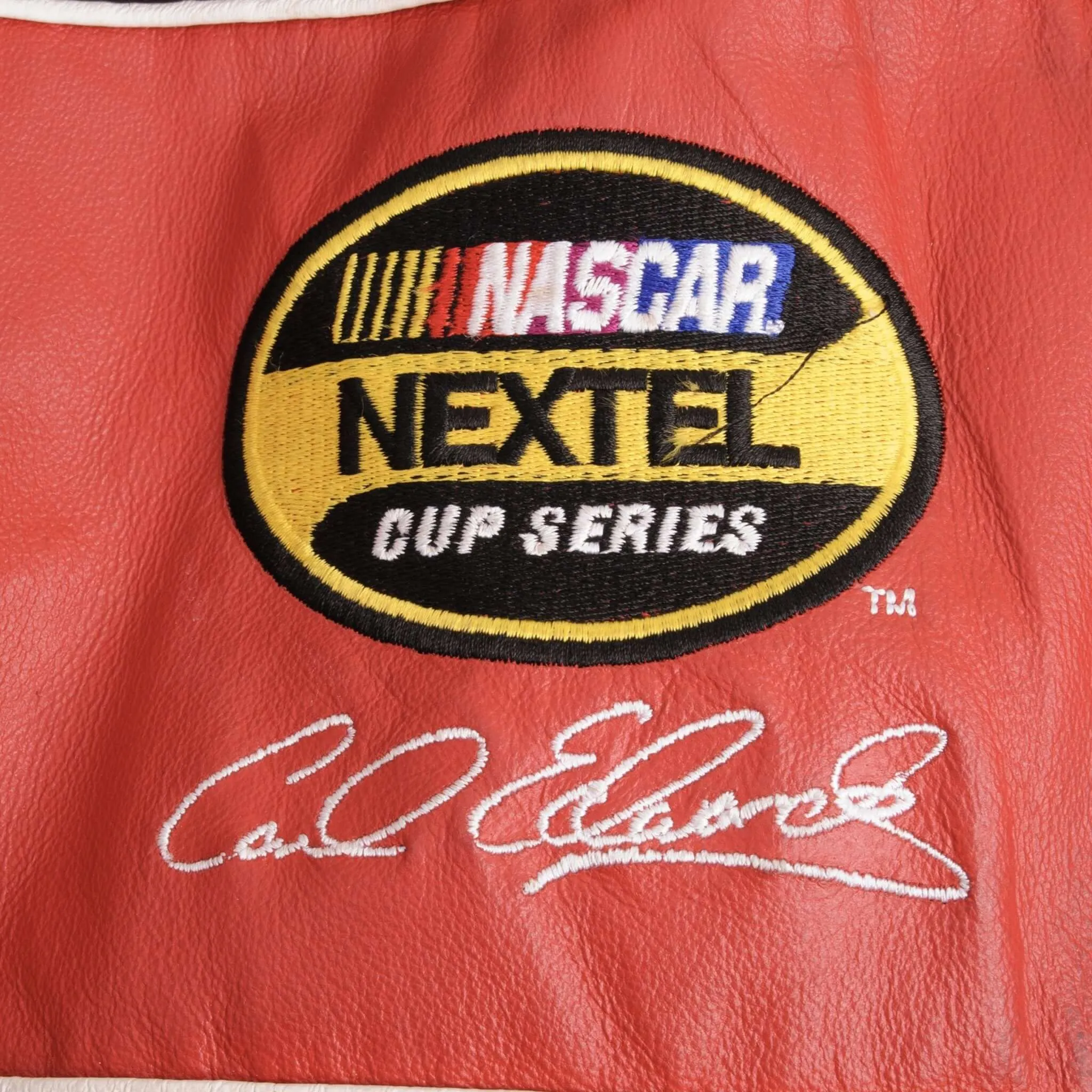 VINTAGE NASCAR CARL EDWARDS #99 LEATHER JACKET 2000S SIZE XL