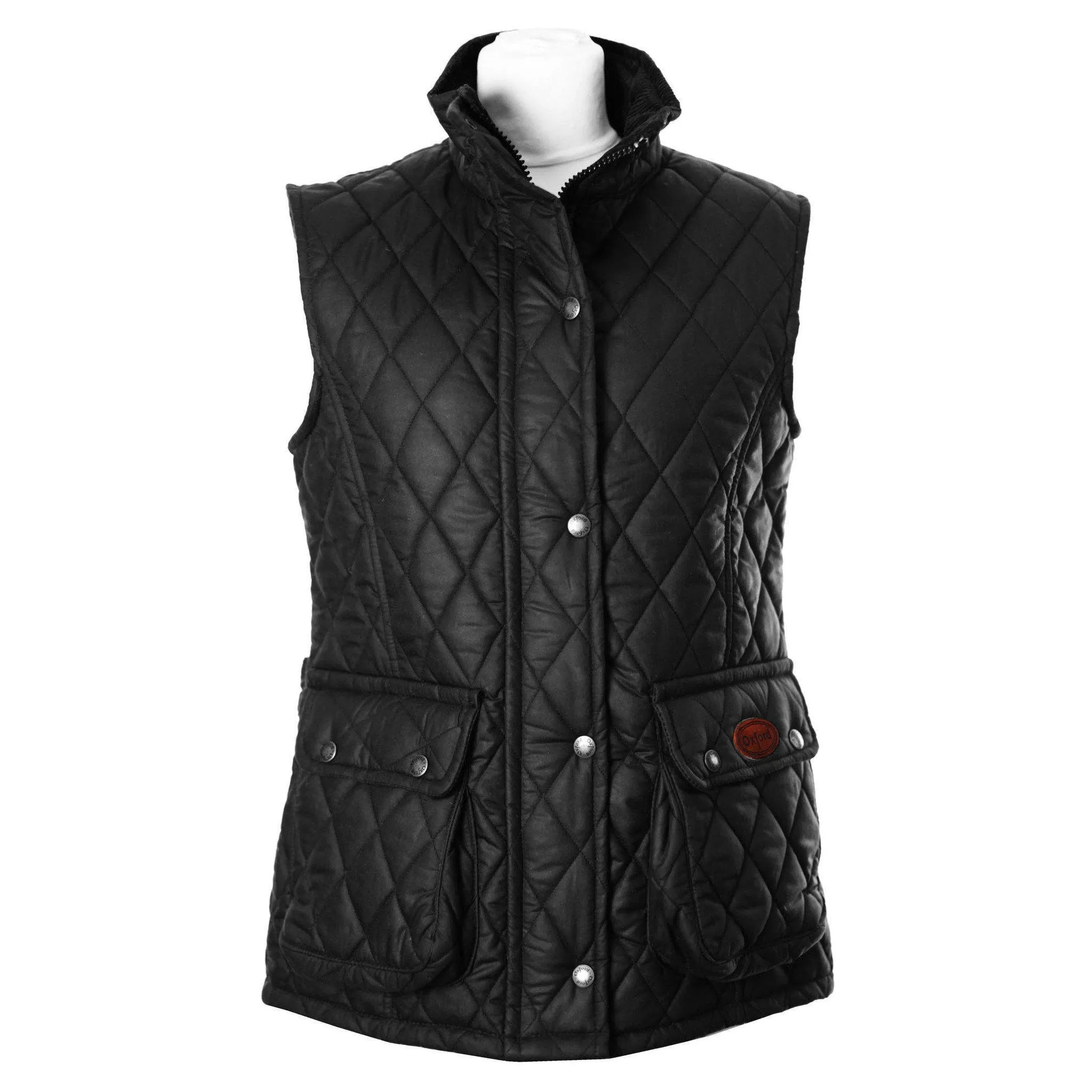 W12 - Women's Newbury Waxed Quilted Gilet - BLACK