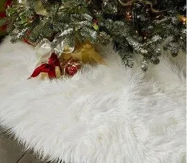 White Plush Christmas Tree Skirts