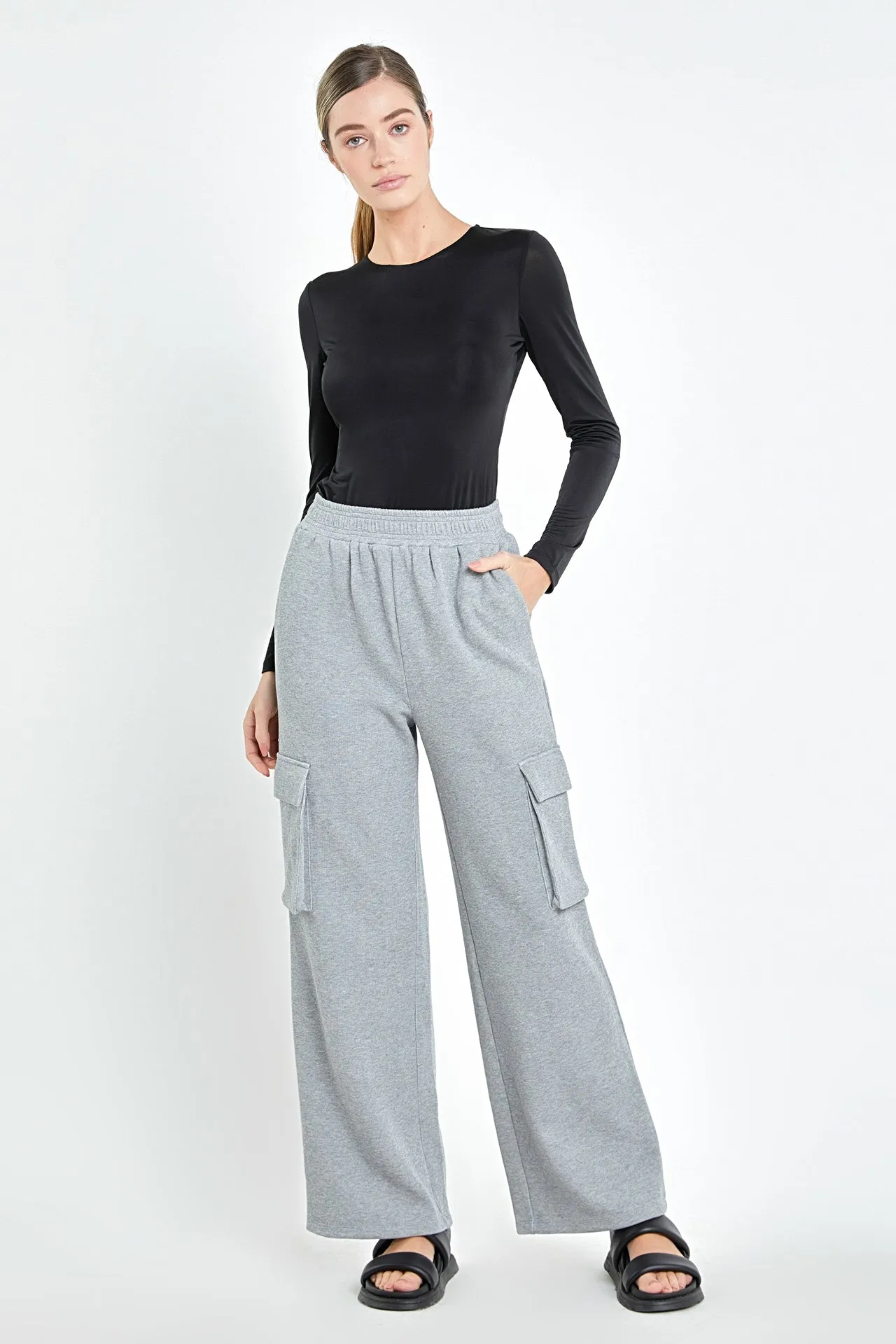 Wide Knit Pants with Pockets