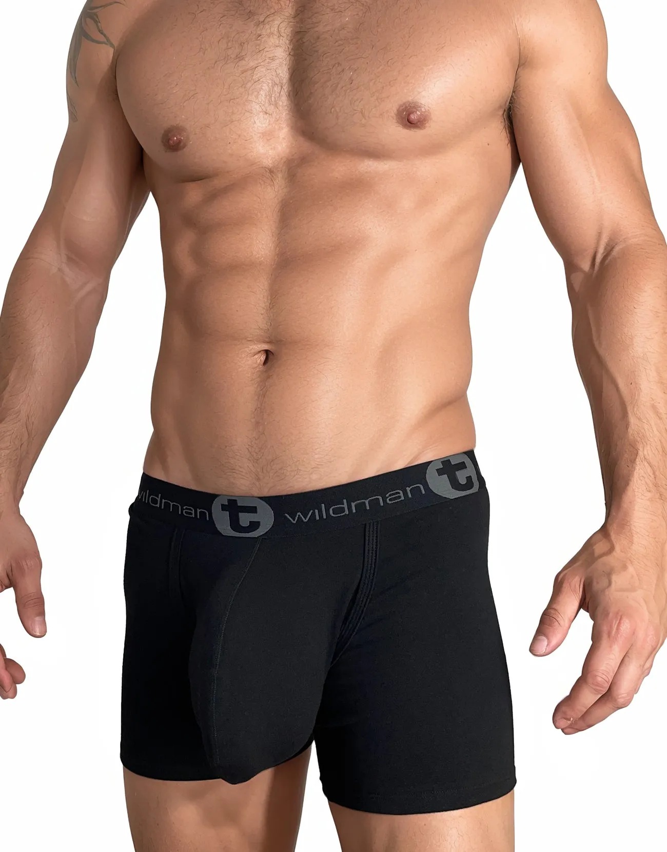 WildmanT Cotton Monster Cock 5" Inseam Boxer Brief Black