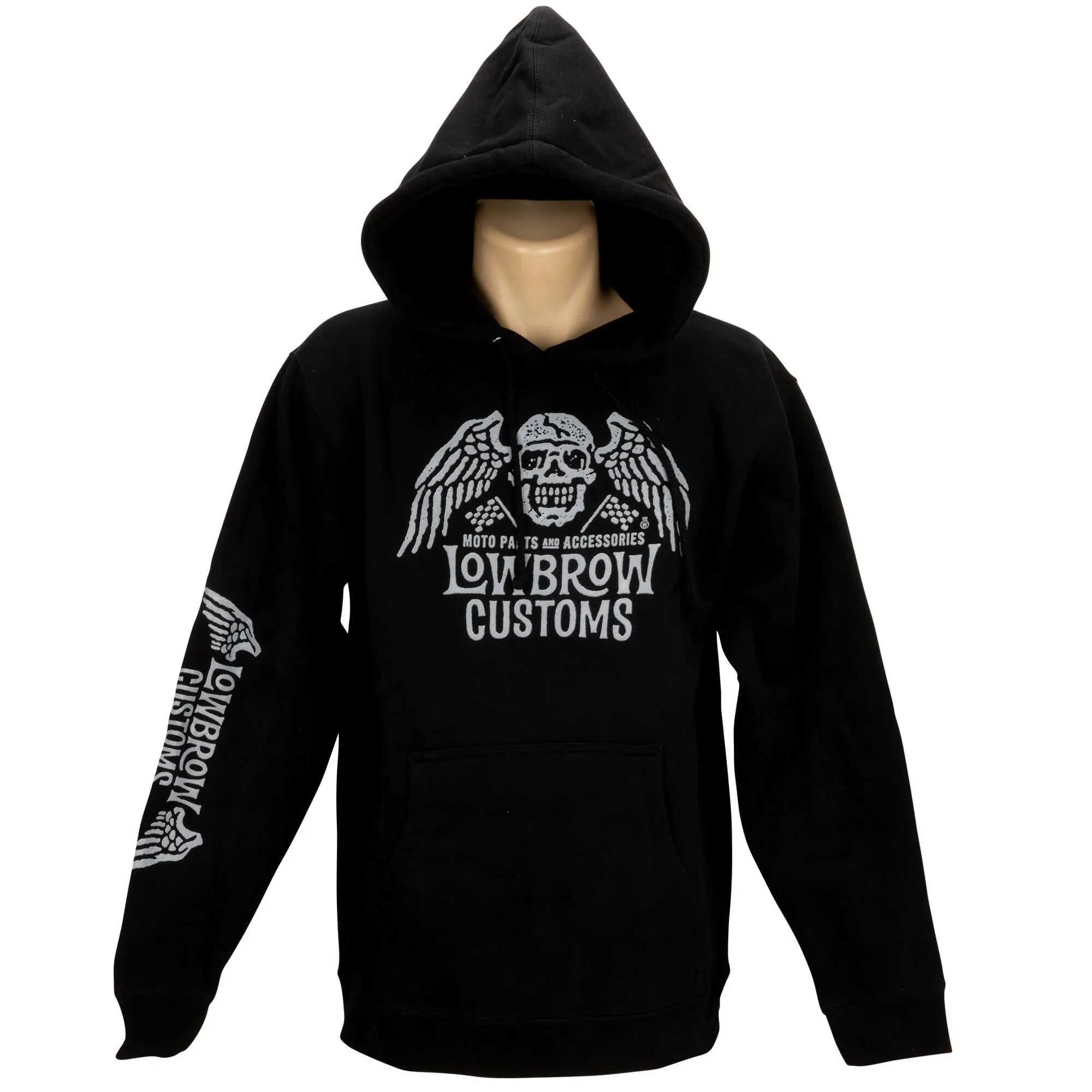 Winged Skull Pullover Hooded Sweatshirt