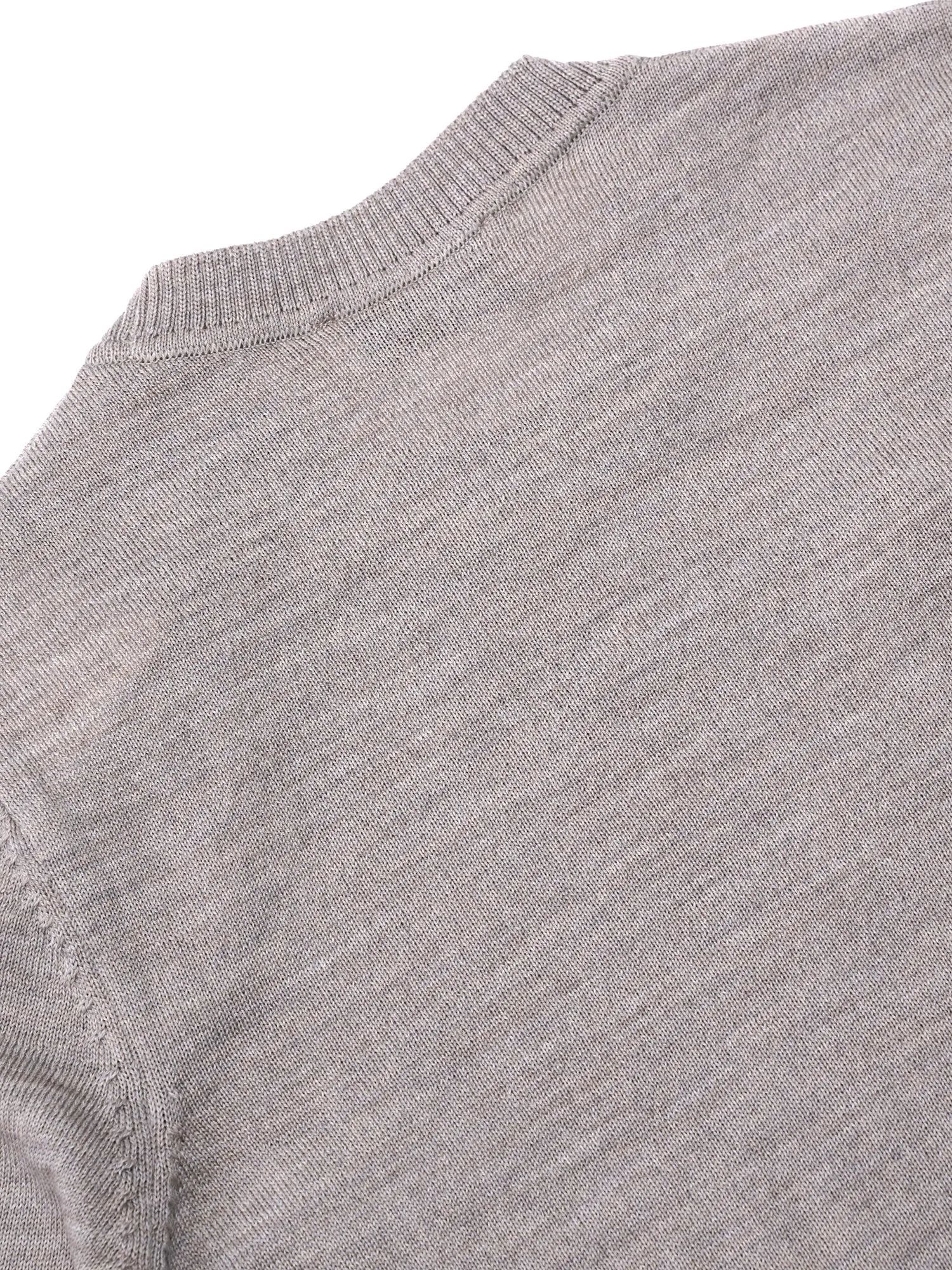 W_MERINOS R-NECK PULLOVER FOX HEAD PATCH_BEIGE MEL