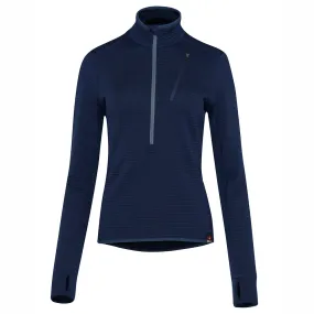 Womens 260 Merino Blend Grid Fleece (Navy)