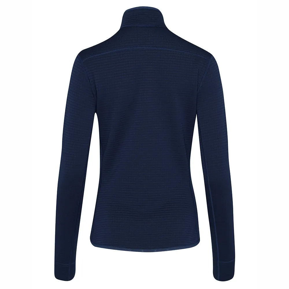 Womens 260 Merino Blend Grid Fleece (Navy)