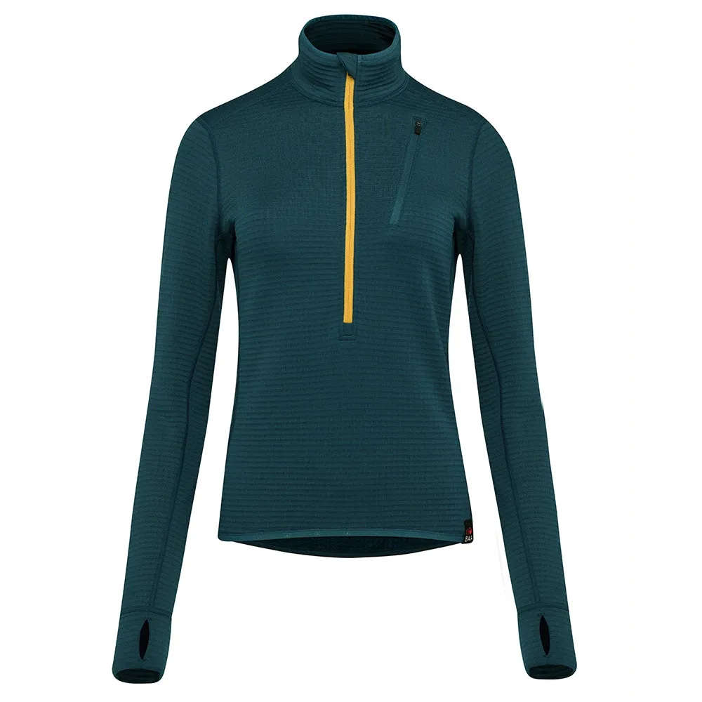 Womens 260 Merino Blend Grid Fleece (Petrol)